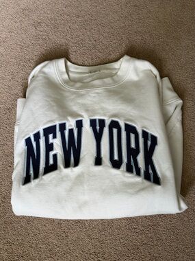 Brandy Melville Oversized White Crewneck